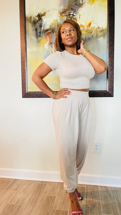 The Kennadi Crop Top & Palazzo Pants Set