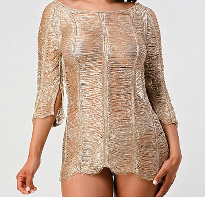 Golden Goddess Swim Cover Up