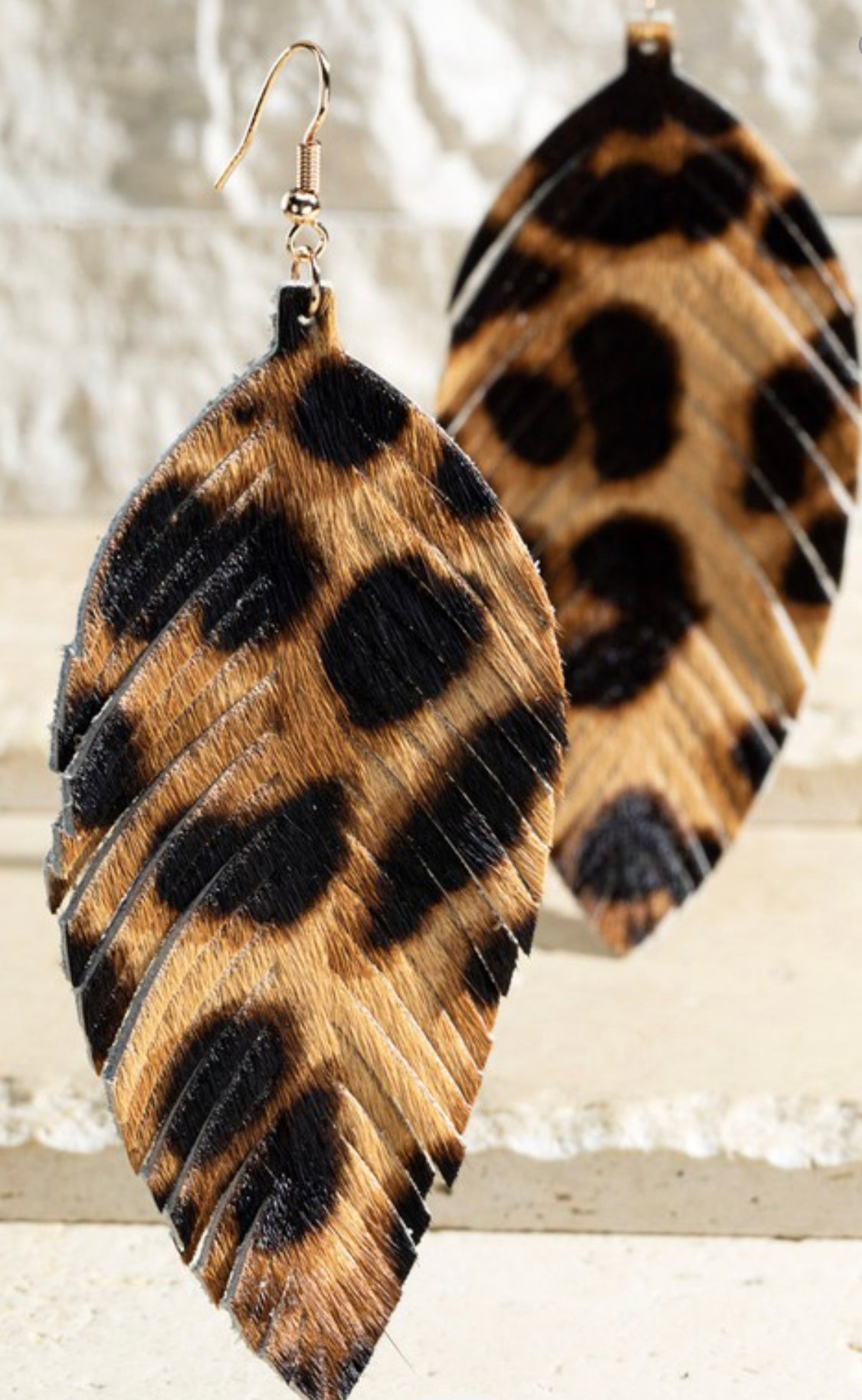 Animal Print Genuine Leather Earrings